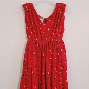 Beautiful red Madewell dress with floral design